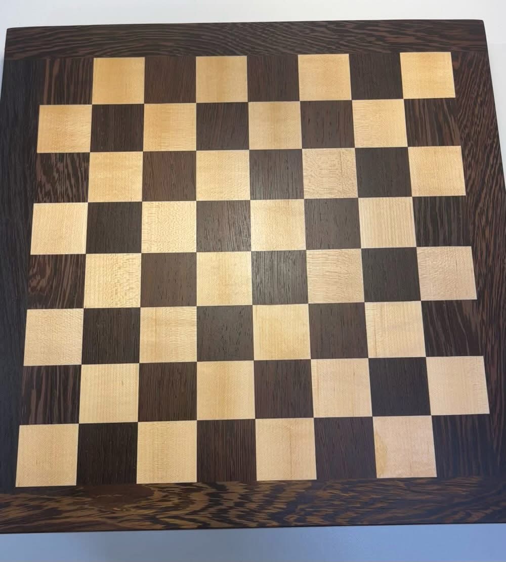 Wenge and maple chess board